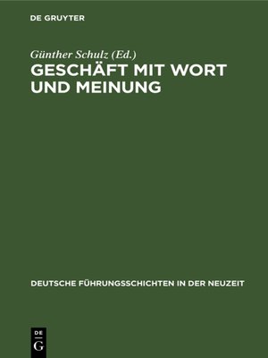 cover image of Geschäft mit Wort und Meinung